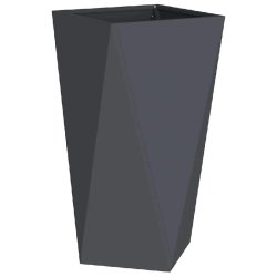 Helloshop26 - Jardinière rectangulaire moderne extérieur 40 x 40 x 75 cm résistante aux intempéries avec design épuré en acier anthracite 02_005