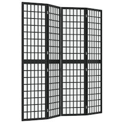 Décoshop26 - Paravent séparateur de pièce cloison pliable 4 panneaux 160 x 170 cm bois massif de sapin noir et papier de riz DEC031180 - noir Bois