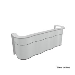 Comptoir d'accueil 3 postes Wave - MDD - Blanc brillant, 312