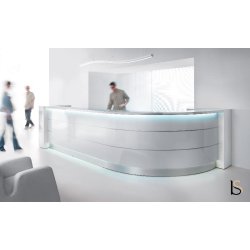 Grande banque d'accueil lumineuse Valde - MDD - Droite, Sans caisson