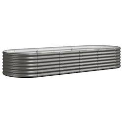 Helloshop26 - Jardinière bac lit surélevé plantes fleurs terrasse jardin de jardin acier enduit de poudre 224 x 80 x 36 cm gris 02_0039602 - gris a