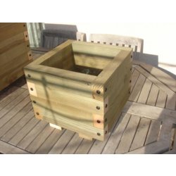 Bac à fleurs en bois carré 10 litres - assemblage manuel - bois de forêt Auvergnate