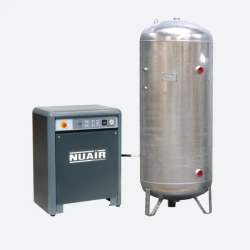 Compresseur à piston insonorisé 7,5CV 400V avec réservoir galva 500l - NUAIR SILENT K30/T7.5