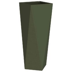 Helloshop26 - Bac à plantes rectangulaire extérieur moderne 30 x 30 x 75 cm en acier vert olive 02_0053012 02_0053012 - vert acier 3000237704198