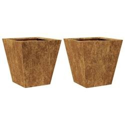Helloshop26 - Jardinière bac lit surélevé plantes fleurs jardin terrasses lot de 2 30 x 30 x 30 cm acier corten Marron 02_0038917 - acier 300021794