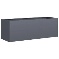Helloshop26 - Jardinière rectangulaire moderne pour jardin balcon 120 x 40 x 40 cm avec fond ouvert esthétique en acier laminé à froid anthracite