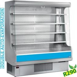 Mural réfrigéré ventilé avec groupe - EM15-G/B1-R2 - libre-service avec 4 tablettes inox et régulateur électronique