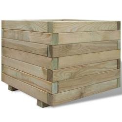Helloshop26 - Jardinière lit surélevé plantes fleurs jardin 50 x 50 x 40 cm bois carré 02_0000940 - Bois massif 3000072751531