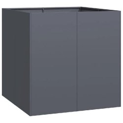 Helloshop26 - Jardinière carrée moderne pour jardin balcon 80 x 80 x 80 cm avec fond ouvert robuste en acier anthracite 02_0051565 02_0051565 - vert