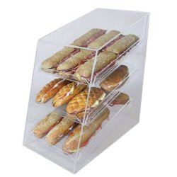 Vitrine de protection - 3 plateaux transparents - L27xP50xH52cm - PMMA - Contact alimentaire