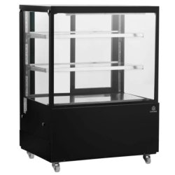 Vitrine réfrigérée panoramique Noir éclairage led L1215x 675 x 1215 mm - acier VP1200