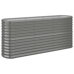 Helloshop26 - Jardinière bac lit surélevé plantes fleurs terrasse jardin de jardin acier enduit de poudre 152 x 40 x 68 cm gris 02_0039580 - gris a