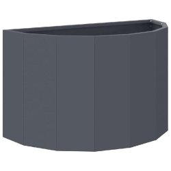 Helloshop26 - Jardinière demi-ronde moderne pour extérieur 60 x 30 x 35 cm design chic en acier anthracite 02_0052938 - acier 3000237660814
