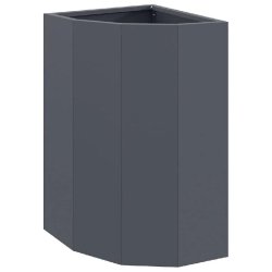 Helloshop26 - Jardinière d'angle moderne adaptée coin extérieur 30 x 30 x 50 cm en acier anthracite 02_0052917 - acier 3000237650129