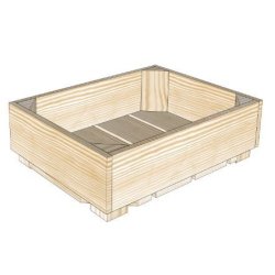 L1 - Caisses en bois Simply A Box - L36 x H11 x P27 cm - Bois brut ou 6 coloris de lasure à l'eau