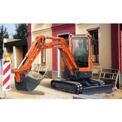 Mini-pelles hydrauliques zero tail DX27z - DX30z avec moteur Yanmar et système optimisé