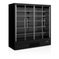 Vitrine noire réfrigérée 3m1 positive pour supermarché 4 portes -1 ... - GALAXY+ GP20FGD BLACK