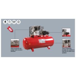 Compresseur à piston - Entraînement par courroie - Gamme K Pro Intensive - Puissance 3 à 10 HP - Capacité 150 à 500 L