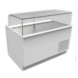 Vitrine réfrigérée non canalisable Perla - modèles avec ou sans réserves, vitrage collé ou vissé