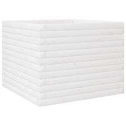 Helloshop26 - Jardinière bac lit surélevé plantes fleurs terrasse jardin 60 x 60 x 45,5 cm bois de pin massif blanc 02_0037709 - blanc Bois massif