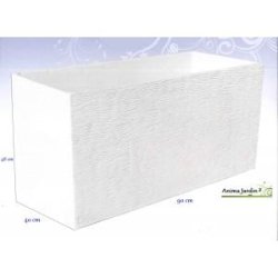 Jardinière Futura 90x40 ivoire - 130L - finition veinée - résistante au gel