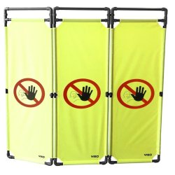 Barrière d'intervention 3 panneaux PVC ou Inox 304 - 1800 / PVC / Interdiction de passer