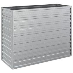 Helloshop26 - Jardinière bac lit surélevé plantes fleurs terrasse jardin de jardin 100 x 40 x 77 cm acier galvanisé argenté Argent 02_0039301 - a