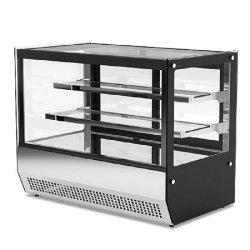 KLIMAITALIA Vitrine à snacks inox avec ptes coulissantes. Étagères en verre trempé. LED. Thermo num. T° 0°C/+18°C. Mod. DLX70 - noir inox 1207