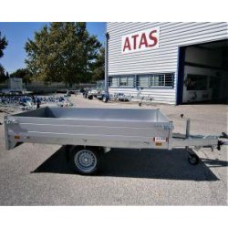 Plateau ridelle 256x150 cm - 1500 kg PTC - 1 essieu - Saris
