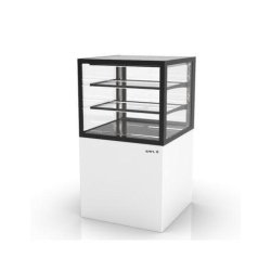 Vitrine neutre INTEGRA sur base - 600 mm - 3 niveaux - H1100 mm - IN60/50-110N | Sayl Barcelona- Accès arrière - blanc 674005070377