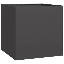 Helloshop26 - Jardinière cubique moderne extérieur 80 x 80 x 80 cm avec fond ouvert design élégant en acier noir 02_0051563 02_0051563 - vert acie