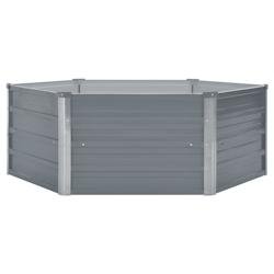 Helloshop26 - Jardinière lit surélevé plantes fleurs jardin 129 x 129 x 46 cm cm acier galvanisé gris 02_0000790 - gris acier 3000071231539