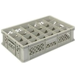 Bac de transport Rolléco pour 24 verres - Dimensions intérieures : 562 x 362 x 87 mm - Cloisonnement amovible
