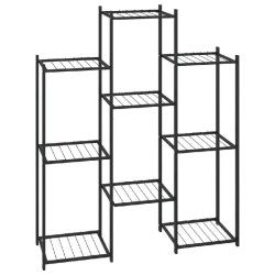 Helloshop26 - Jardinière étagère de plantes robuste 83 x 25 x 100 cm en fer noir 02_0047089 - noir 3000234589361
