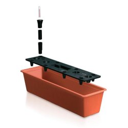 Prosperplast - Jardinière pour balcon 11 L, coloris terre cuite, AVEC SYSTÈME D’ARROSAGE, 60 x 18 x 14 cm - marron plastique ZA1266