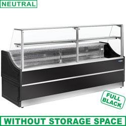 Comptoir neutre sans réserve orléans plus noir 1500x810xh1350 vitrine - OL150/B5-NN