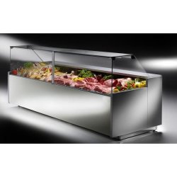 Vitrine réfrigérée boucherie 150cm - 1540 x 998p x 1191 h - Synergies - vitres droites, froid ventilé, 0°C/+2°C