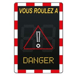 Radar pédagogique Viasis Lite - 3 couleurs d'affichages, 2 textes, sur batterie, écran LED haute visibilité