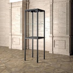 Vitrine Museum métal Demi-Colonne 60x60xH200cm - livrée pré-montée - noir