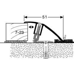Profilés en PVC - Système de barres Dénivelé Flex - Marque Romus