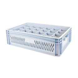 GILAC Caisse de transport pour verres 85 mm de diamètre - 24 verres - 4 formats - 33 L - Gris G617024 - gris 3573678700635