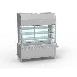 Meuble avec vitrine et cuve froide sans réserve 4gn1/1-200 - 1600x700x1725 - SIVPPN-160
