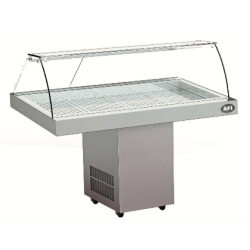 Vitrine réfrigérée positive à poissons - Acier inoxydable, R449a, 0°C/+4°C, plusieurs longueurs disponibles