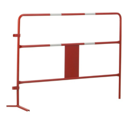 Lot de 38 barrières de chantier en tube 28 mm - Peinture époxy rouge - Dimensions 1500 mm x 1000 mm