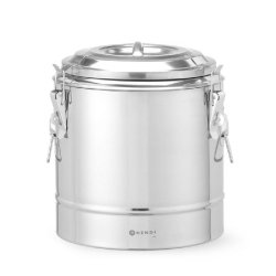 HENDI Conteneur isotherme portable , Kitchen Line, 36L, Argent, ⌀400x(H)500mm - argenté inox 710258