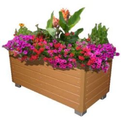 Bac à fleurs en plastique recyclé - Modèles carrés et rectangles - Réserve d'eau avec aquanappe et finition SYNTAL ACRYL
