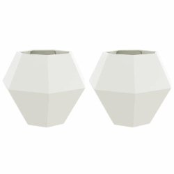 Helloshop26 - Lot de 2 jardinières rectangulaires élégantes pour extérieur 100 x 100 x 80 cm en acier blanc 02_0053093 - blanc acier 3000237755138