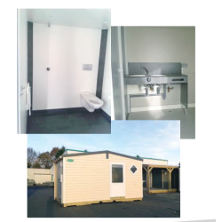 Sanitaires publics extérieurs Sanivulcain - 2 cabines - 5.07 x 2.95 x 3.23 m - Bloc sanitaire robuste et compact