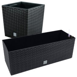 WellHome - Pot de fleurs 64L avec jardinière rectangulaire 17L - multicolore plastique PK5194