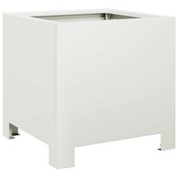Helloshop26 - Jardinière bac lit surélevé plantes fleurs terrasse jardin 30 x 30 x 30 cm acier blanc 02_0037484 02_0037484 - blanc acier 3000214253350
